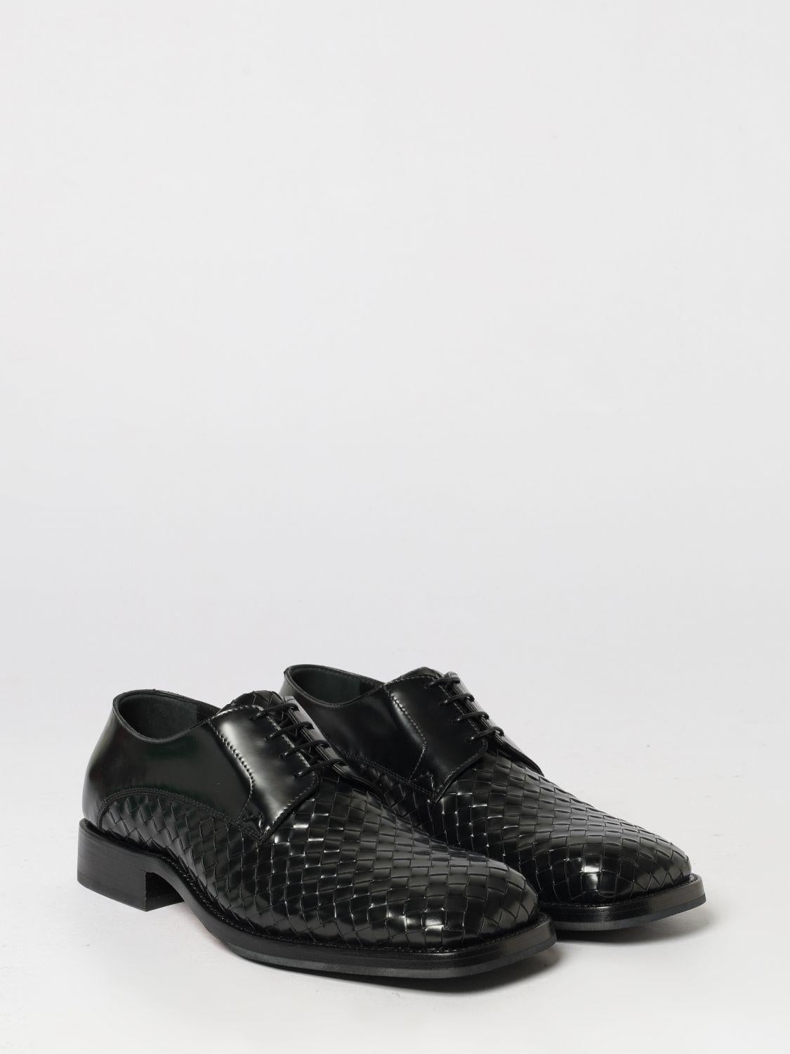 Bottega Veneta Black Leather Oxford Dress Shoes