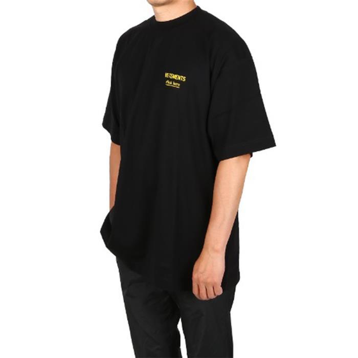 Vetements Black Chest Logo Print Short Sleeve T-Shirt