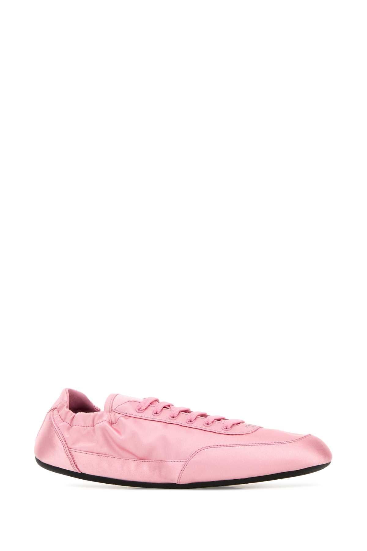 PRADA White Leather Low-Top Sneakers