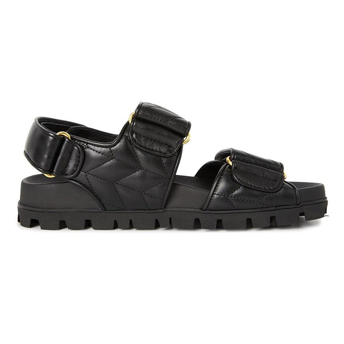 Miu Miu Matelassé Leather Black Women’s Sandals