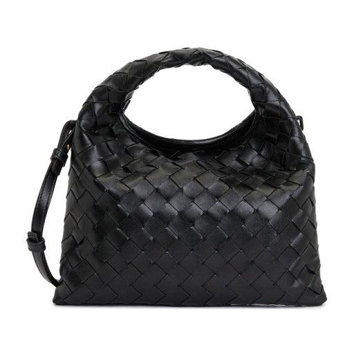 Bottega Veneta Black Mini Hop Leather Tote Bag