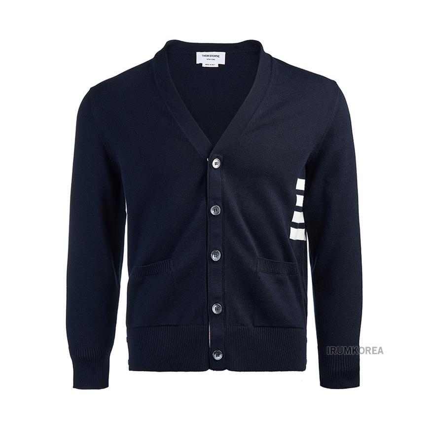 THOM BROWNE Men’s 4-Bar V-Neck Cardigan MKC581A Y3043 415