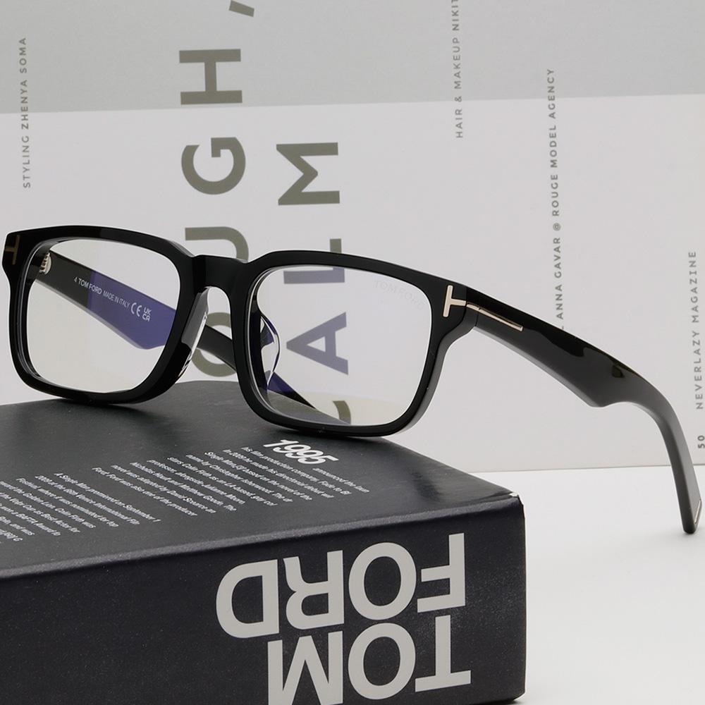 TOM FORD Blue Light Blocking Black Square Acetate Eyeglasses Unisex TF6006DB 001