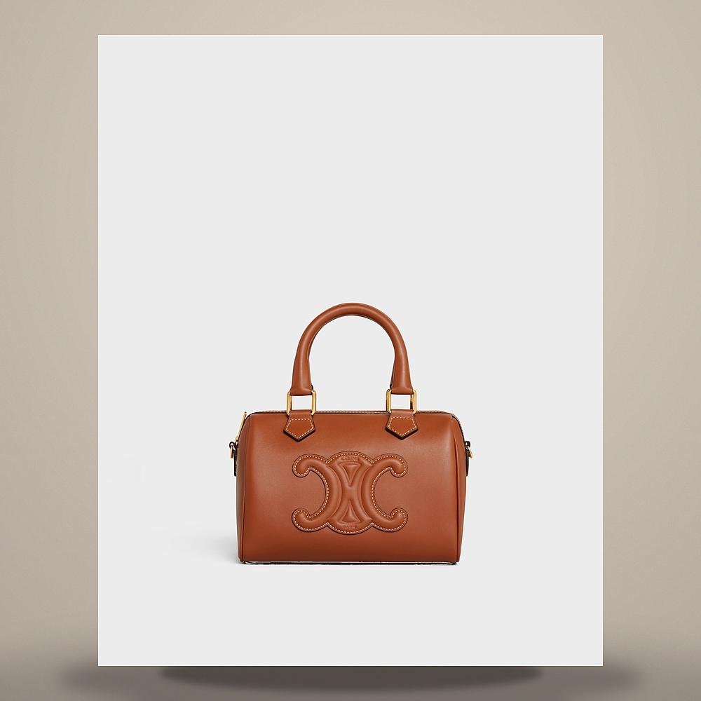 CELINE Small Boston Soft Calfskin Tan Tote Bag