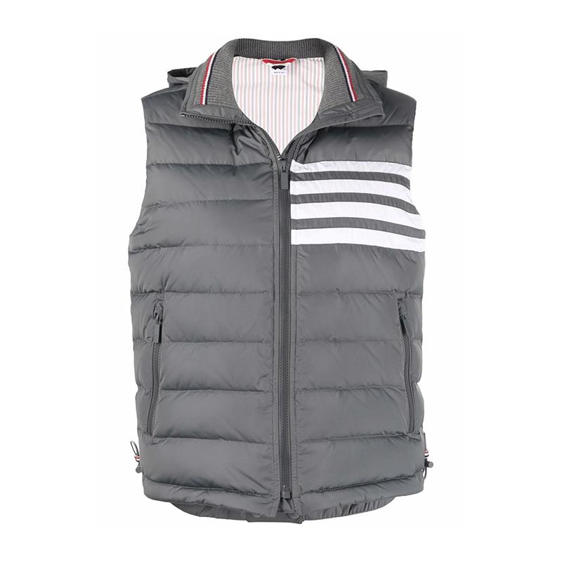 THOM BROWNE 4-Bar Stripe Down Vest Gray