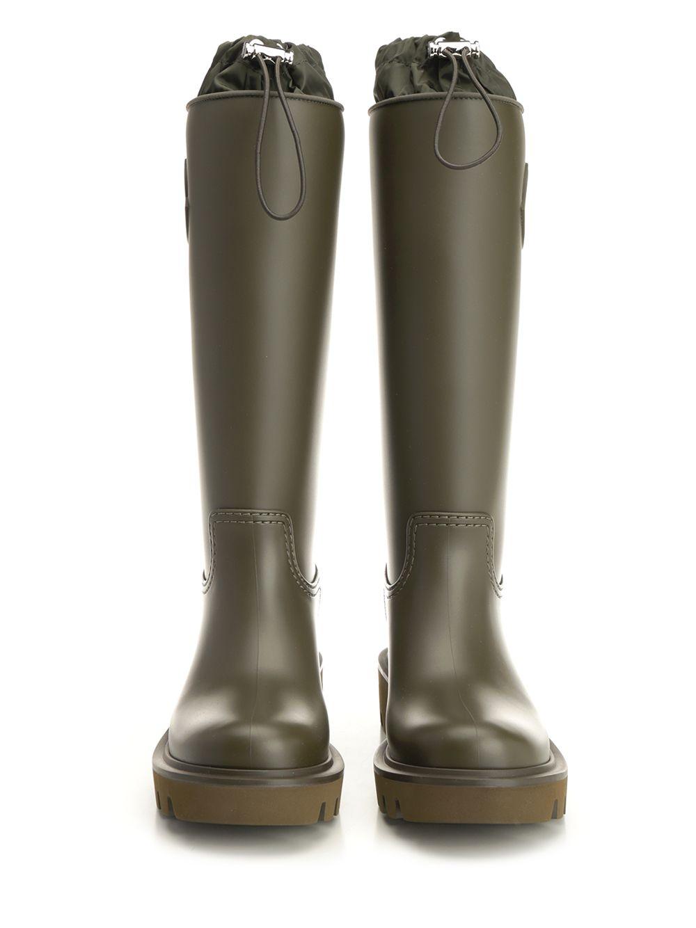 Moncler Black Leather Long Boots