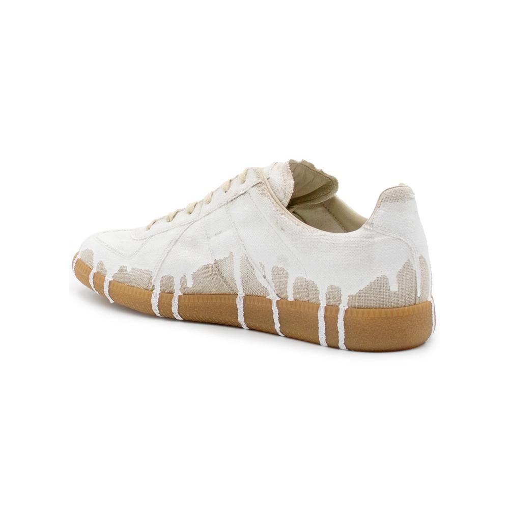 Maison Margiela Natural Paint Low-Top Sneakers White