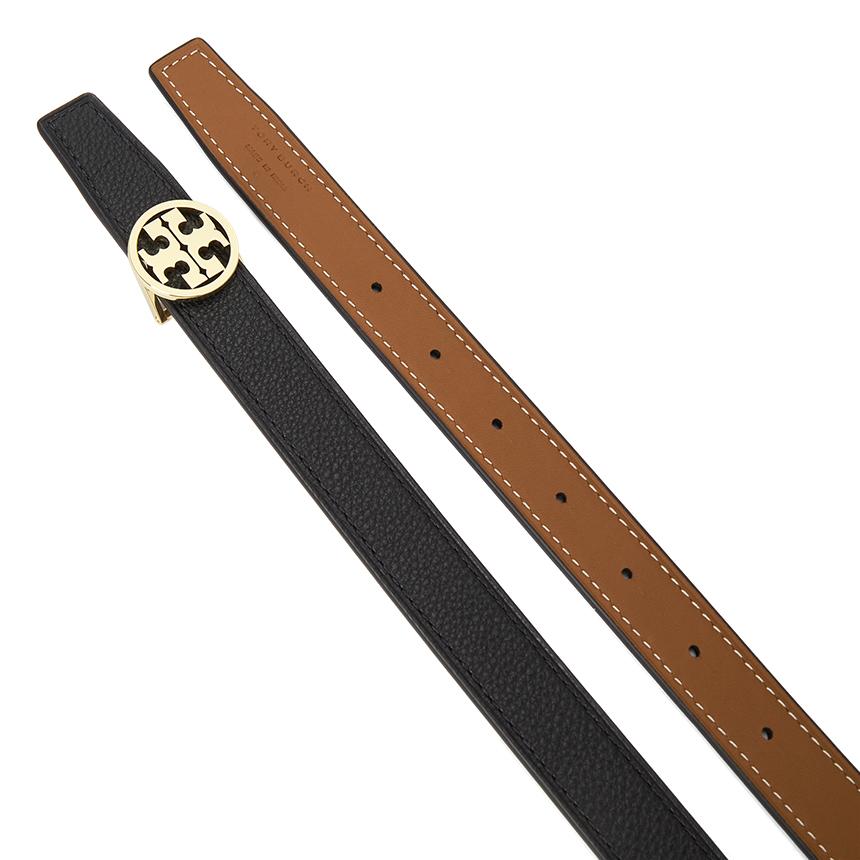 Tory Burch Miller Reversible Leather Belt Black