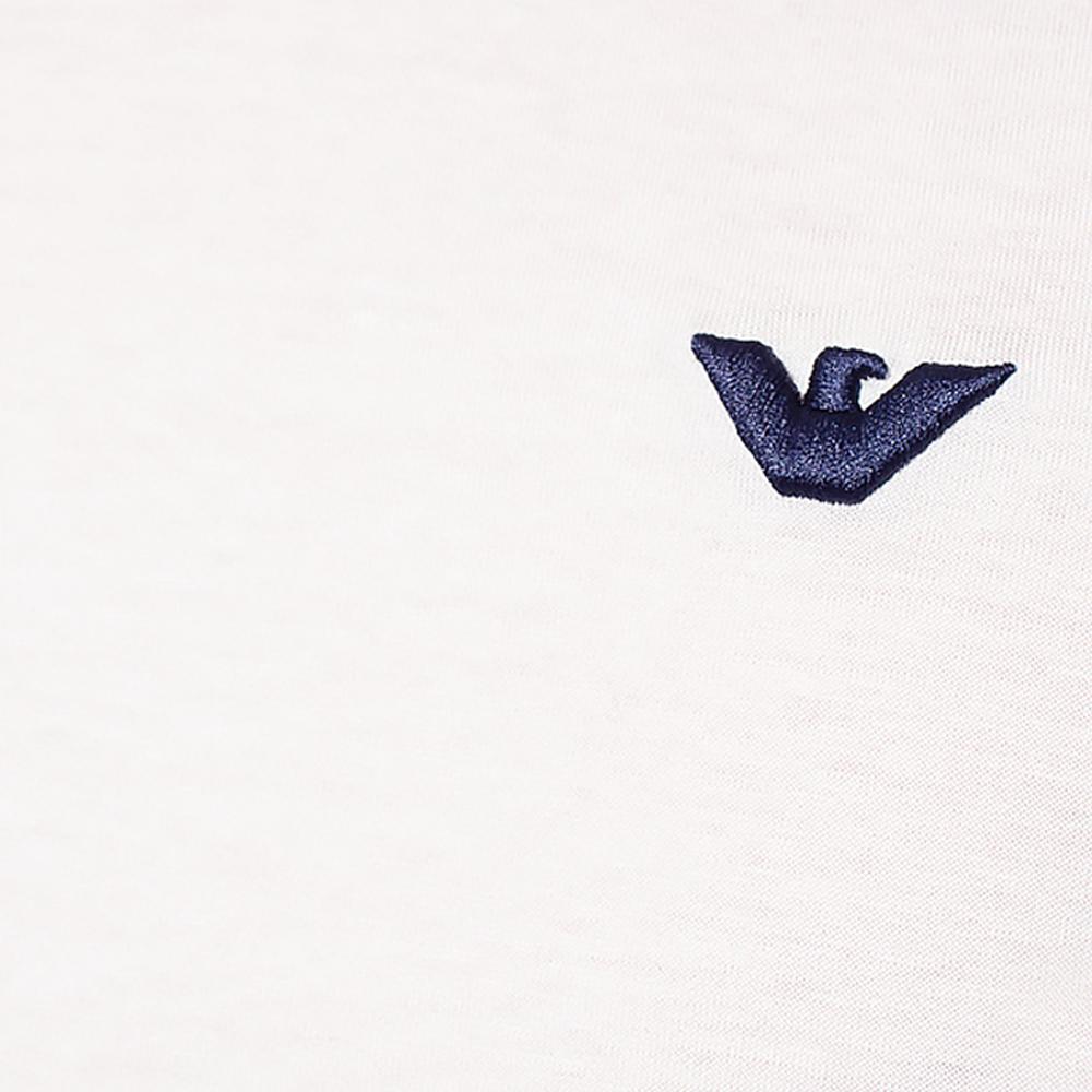 Emporio Armani Embroidered Logo White T-Shirt for Men