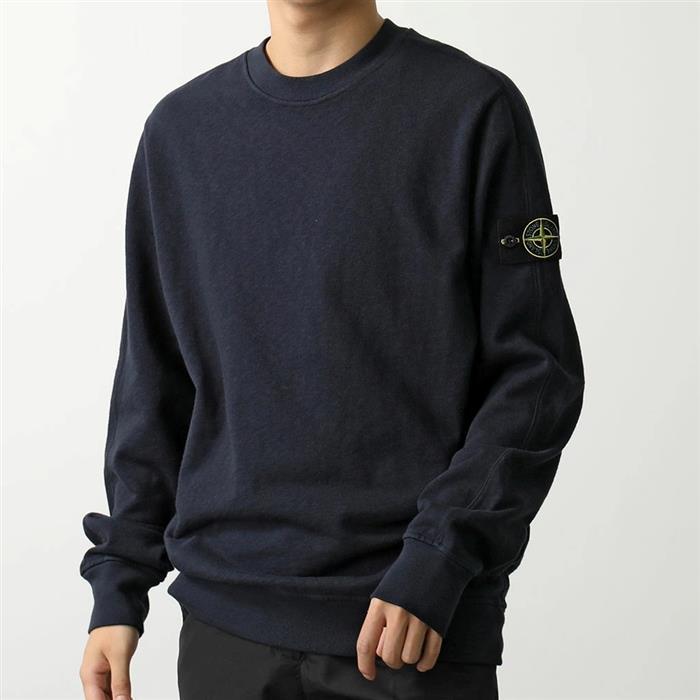 STONE ISLAND Old Effect Malfile Fleece Crewneck Sweatshirt