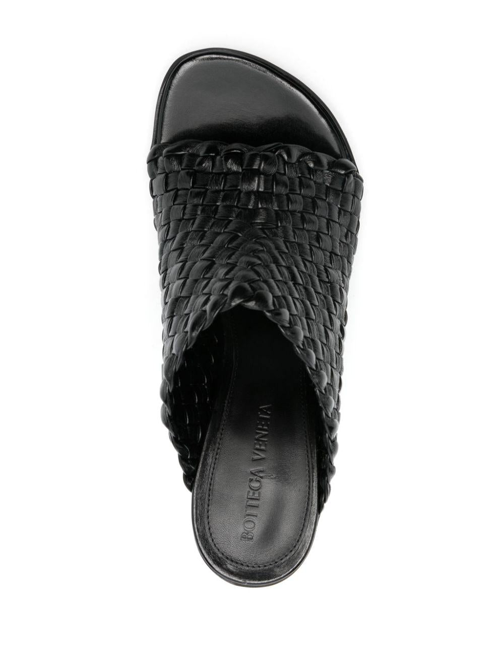Bottega Veneta Black Leather Sandals