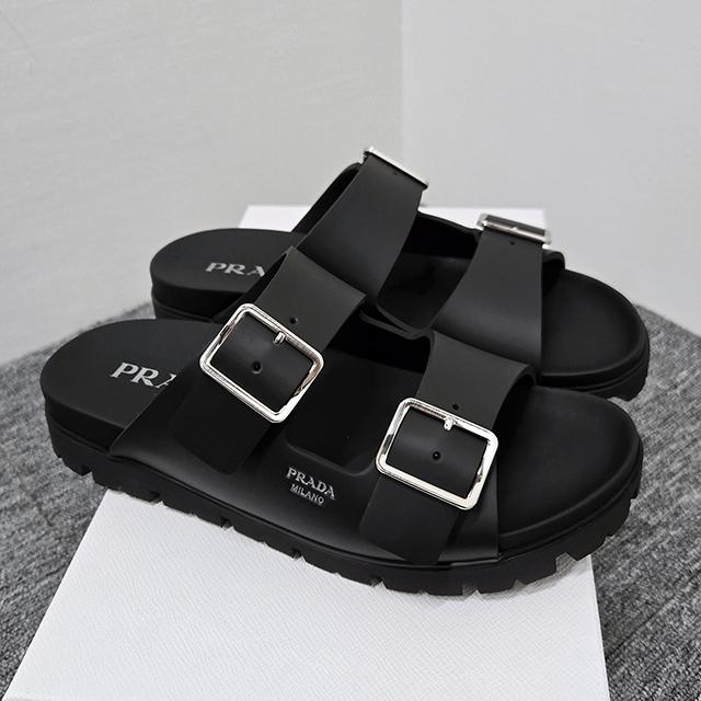 PRADA Logo Rubber Strap Sandals for Men 2X3159 3LKK F0002