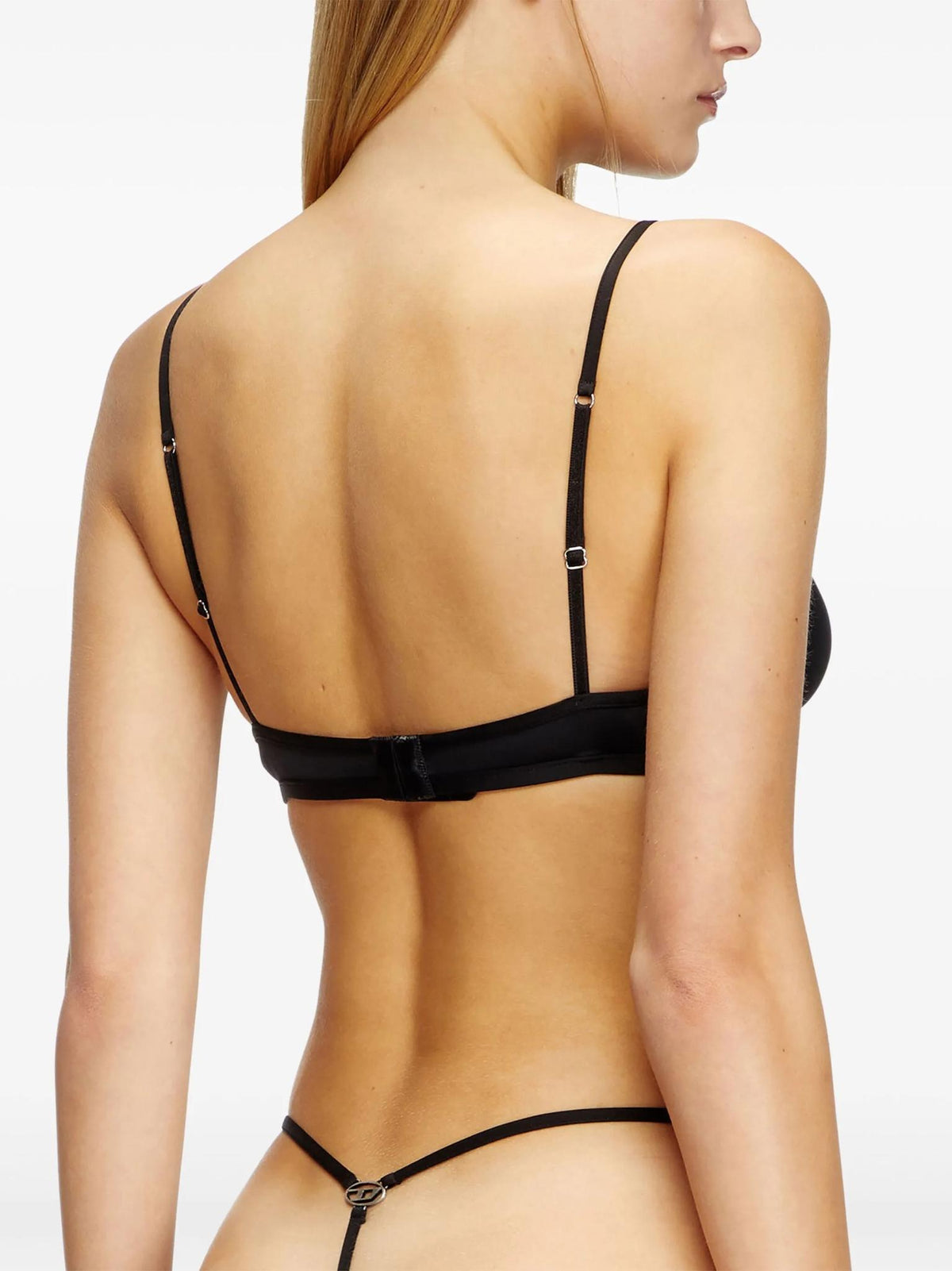 DIESEL Black Stretch Sports Bra Swim Top