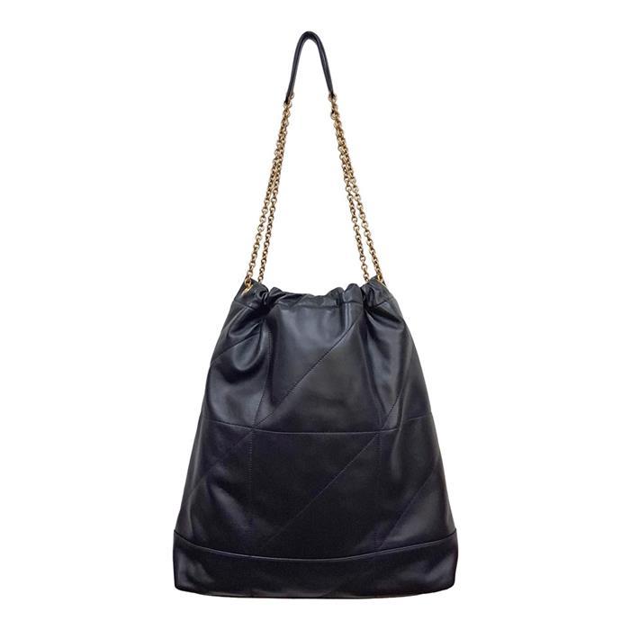 Saint Laurent Jamie Lambskin Puffer Chain Shoulder Bag Large Black