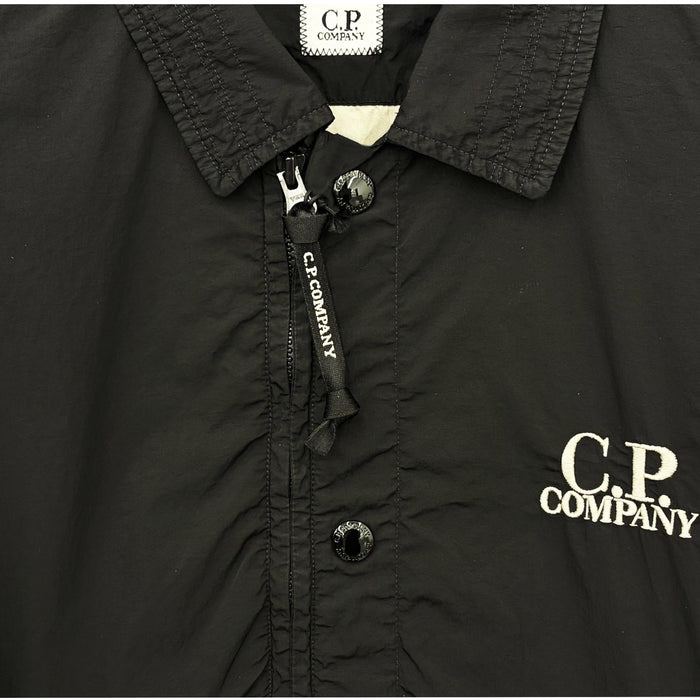 CP Company Graphic Zip-Up Overshirt Black Men's Jacket CMOS 007A