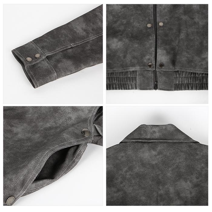 Y PROJECT Layered Leather Jacket for Men JACK96S24 GREY