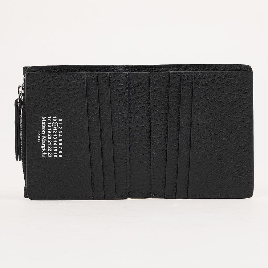 Maison Margiela Unisex Leather Flap Bifold Wallet Black