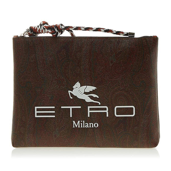 Etro Paisley Leather Clutch Bag for Women