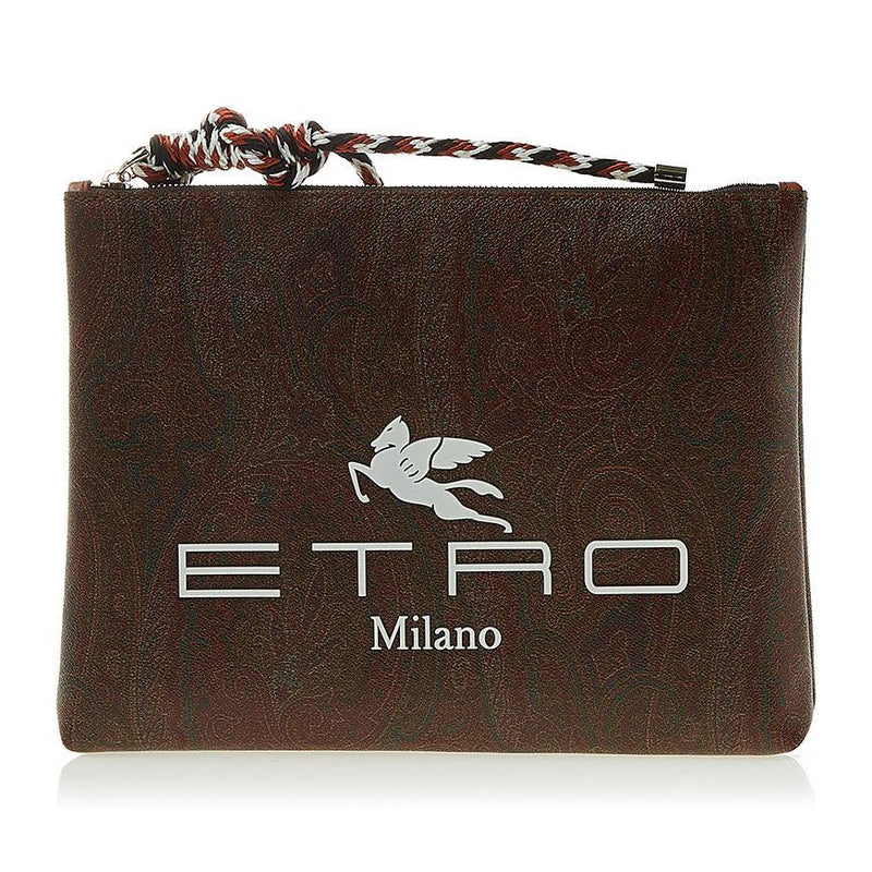 Etro Paisley Leather Clutch Bag for Women