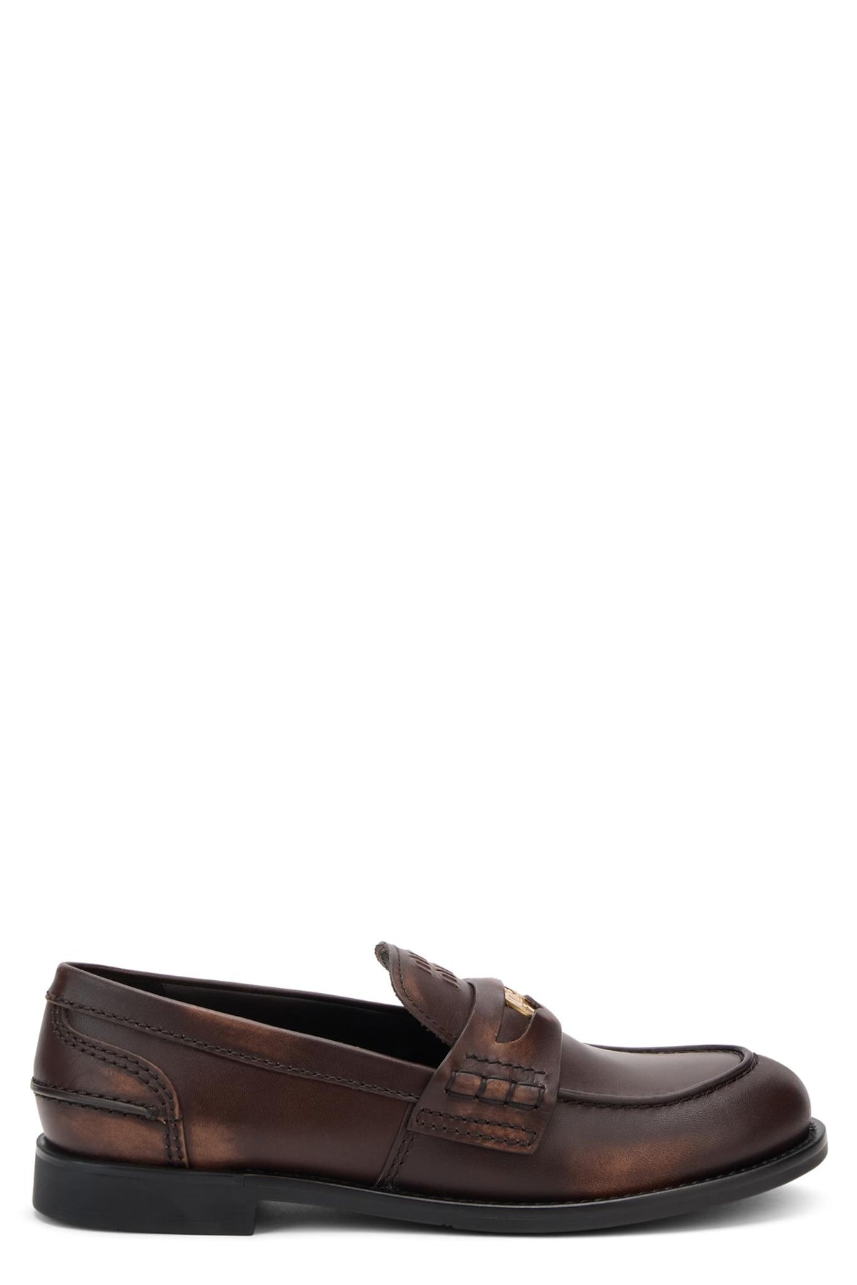 Miu Miu Black Leather Loafers