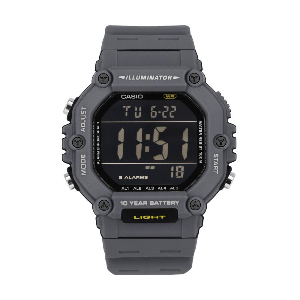 Casio Digital Sports Military Watch Black Rubber Strap for Men AE 1600H 8BVDF