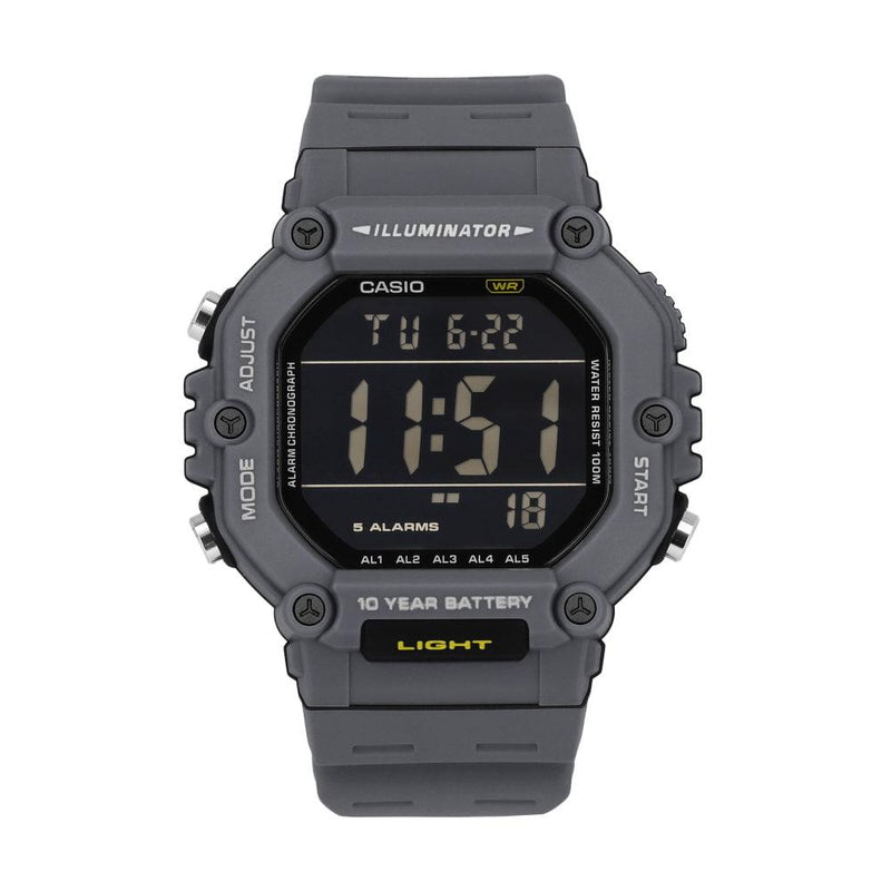 Casio Digital Sports Military Watch Black Rubber Strap for Men AE 1600H 8BVDF