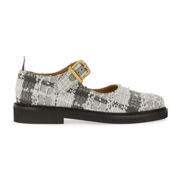 THOM BROWNE Tweed Gray Flat Shoes FFG002C F0679 035
