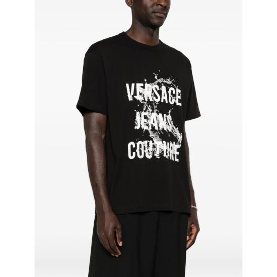 Versace Short Sleeve T-Shirt for Men 80GAHC01 CJ01C 899 BLACK DOM