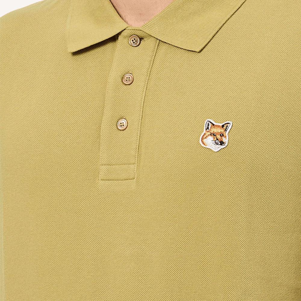 Maison Kitsune Fox Patch Short Sleeve Polo Shirt for Men