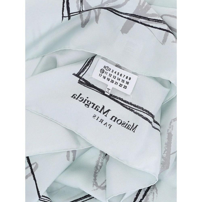 Maison Margiela Numerical Print Silk Scarf