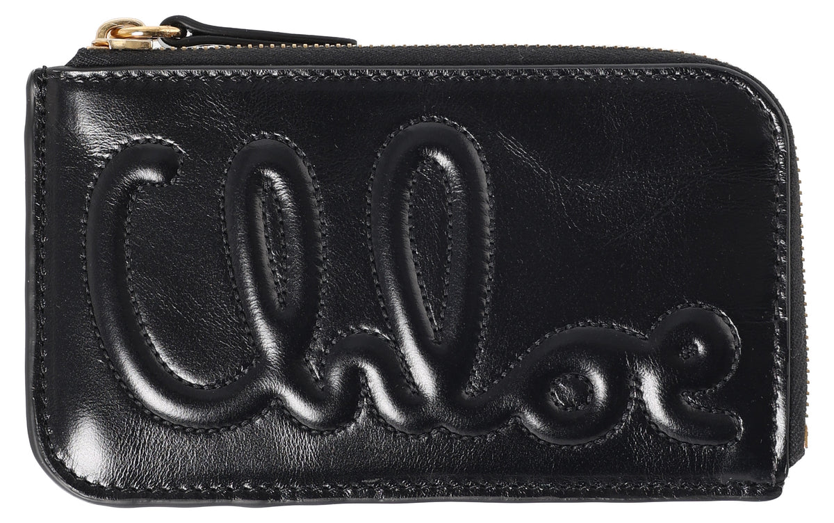 Chloe C Zipped Small Leather Card Holder Purse CHC24WP449O16 001