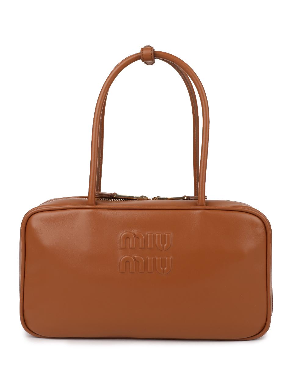 Miu Miu Bow Leather Top Handle Tote Bag