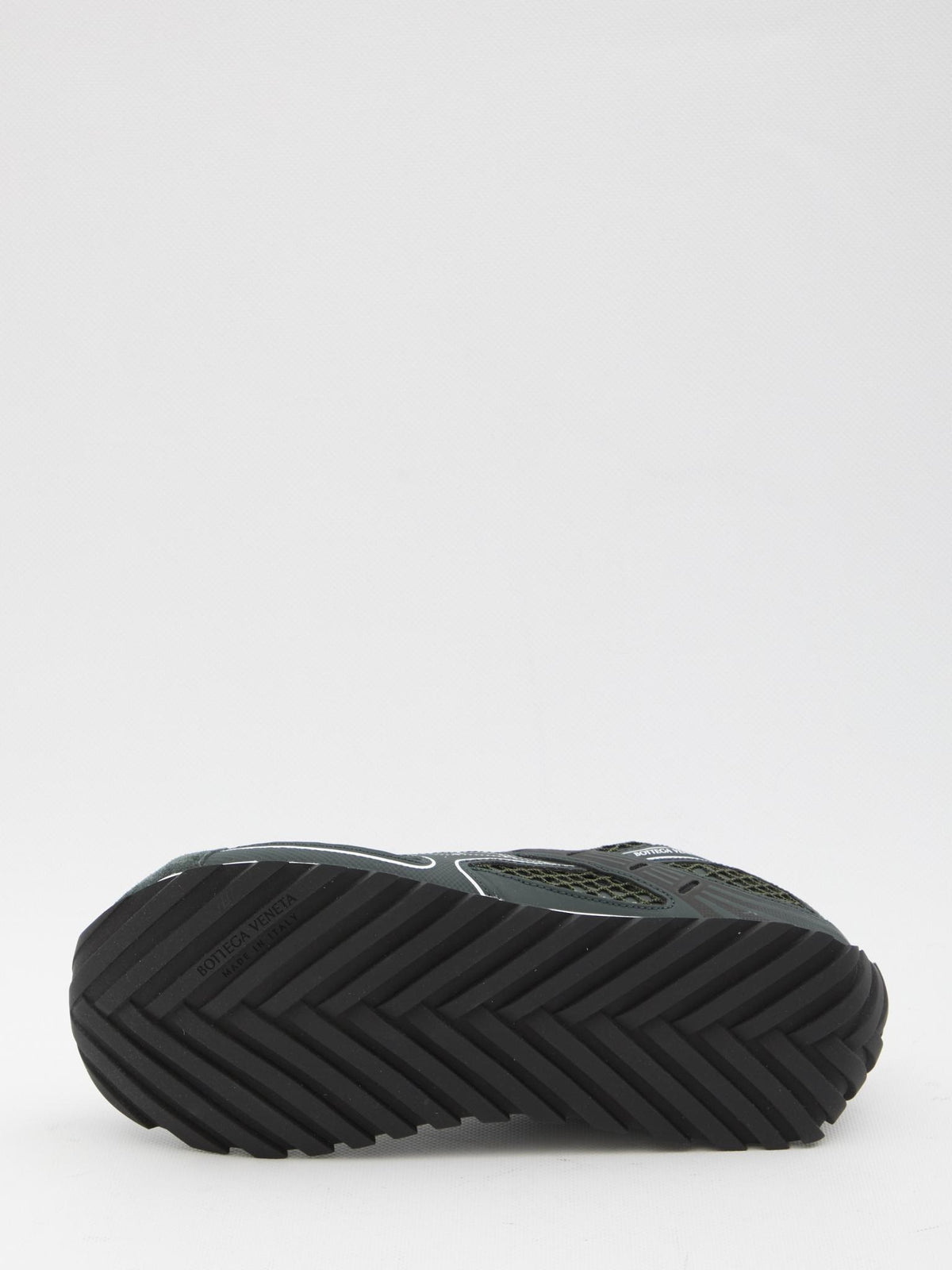 Bottega Veneta Green Leather Low-Top Sneakers for Men