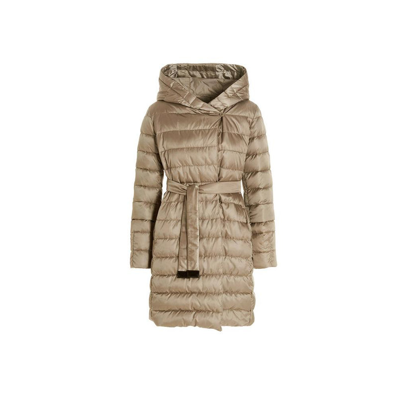 Max Mara Reversible Hooded Belted Puffer Jacket Beige 2529496055 070