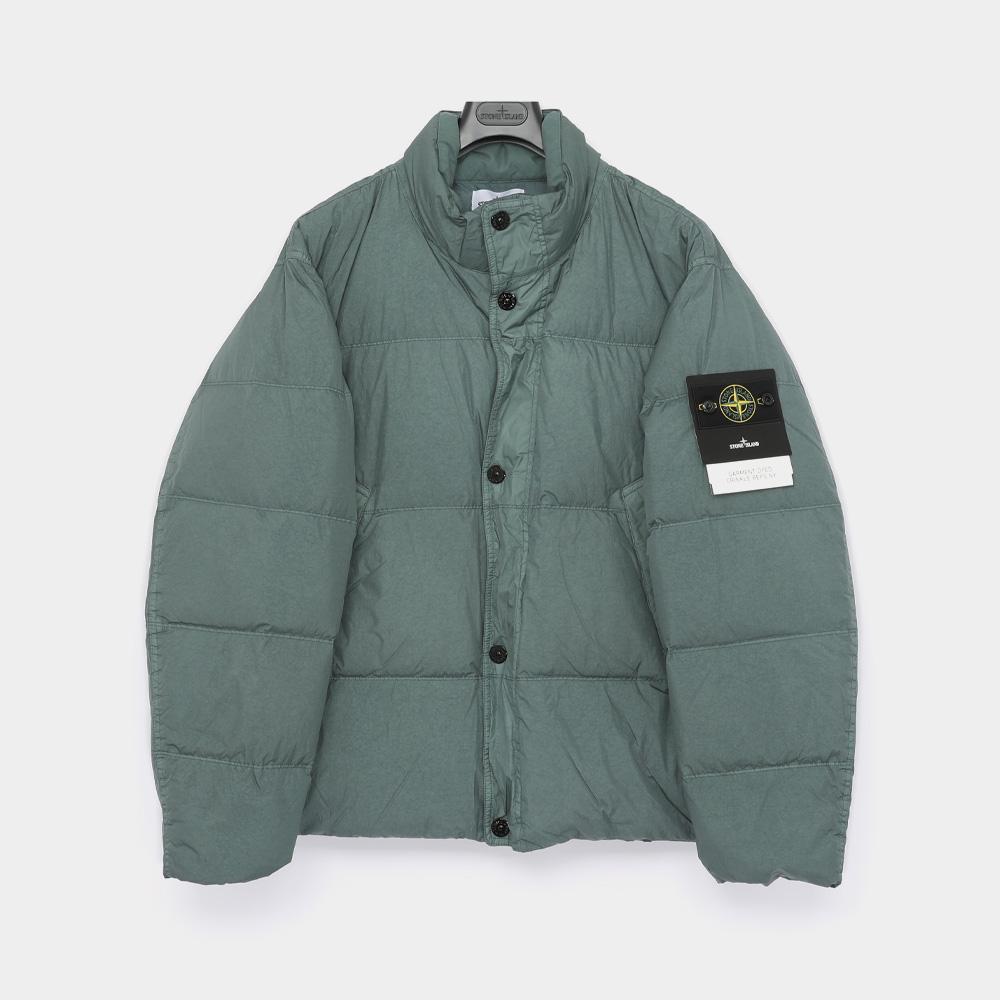 STONE ISLAND Crinkle Reps Down Puffer Jacket with Logo Patch Men’s