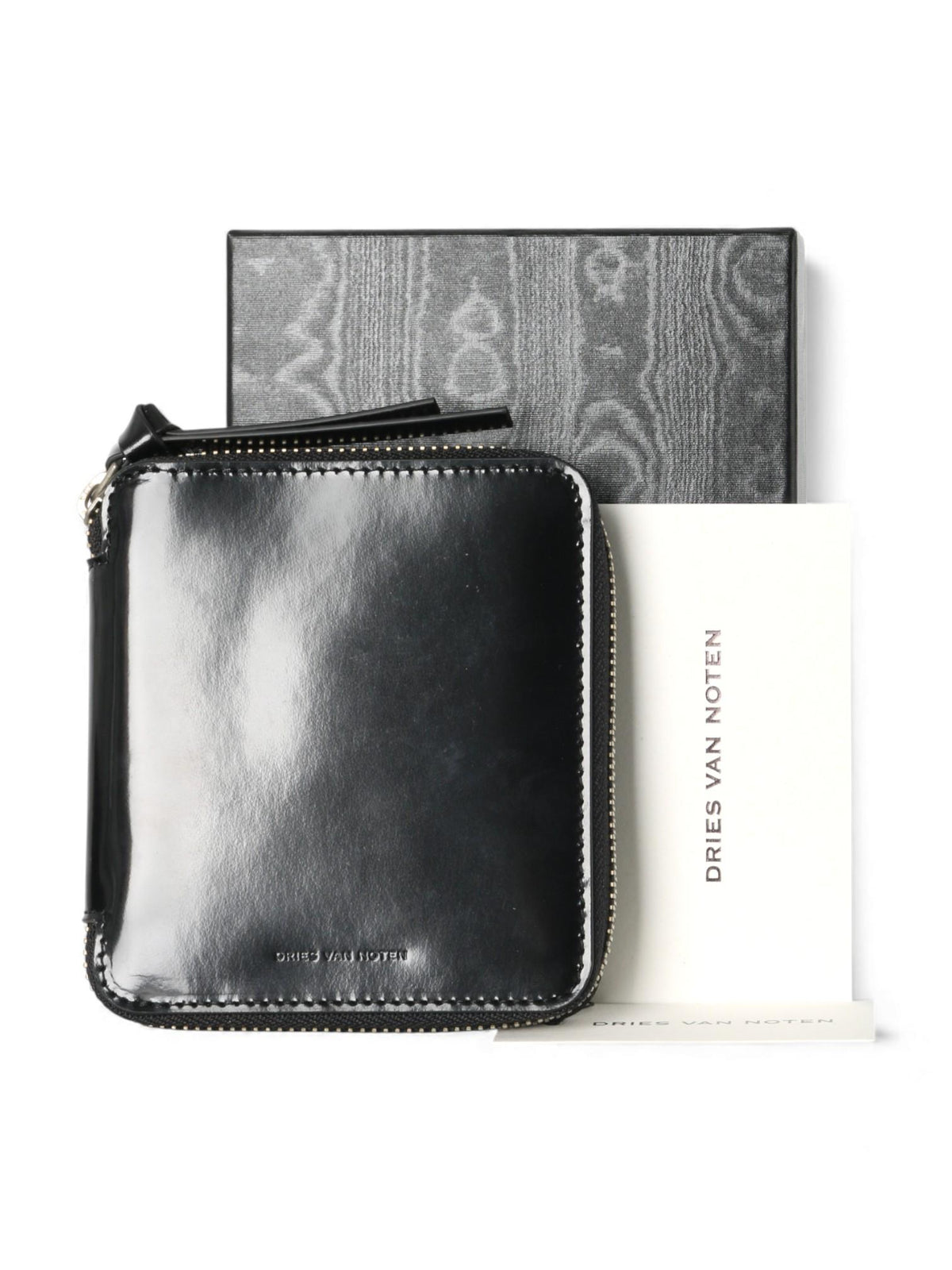 Dries Van Noten Black Square Zip Wallet Unisex Leather Bifold 251 022101 188 900