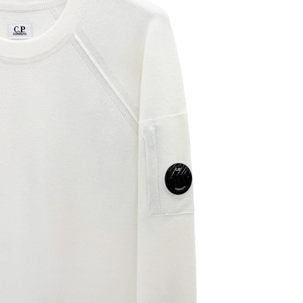 CP Company Lens Patch Lambswool Crewneck Knit Sweater for Men
