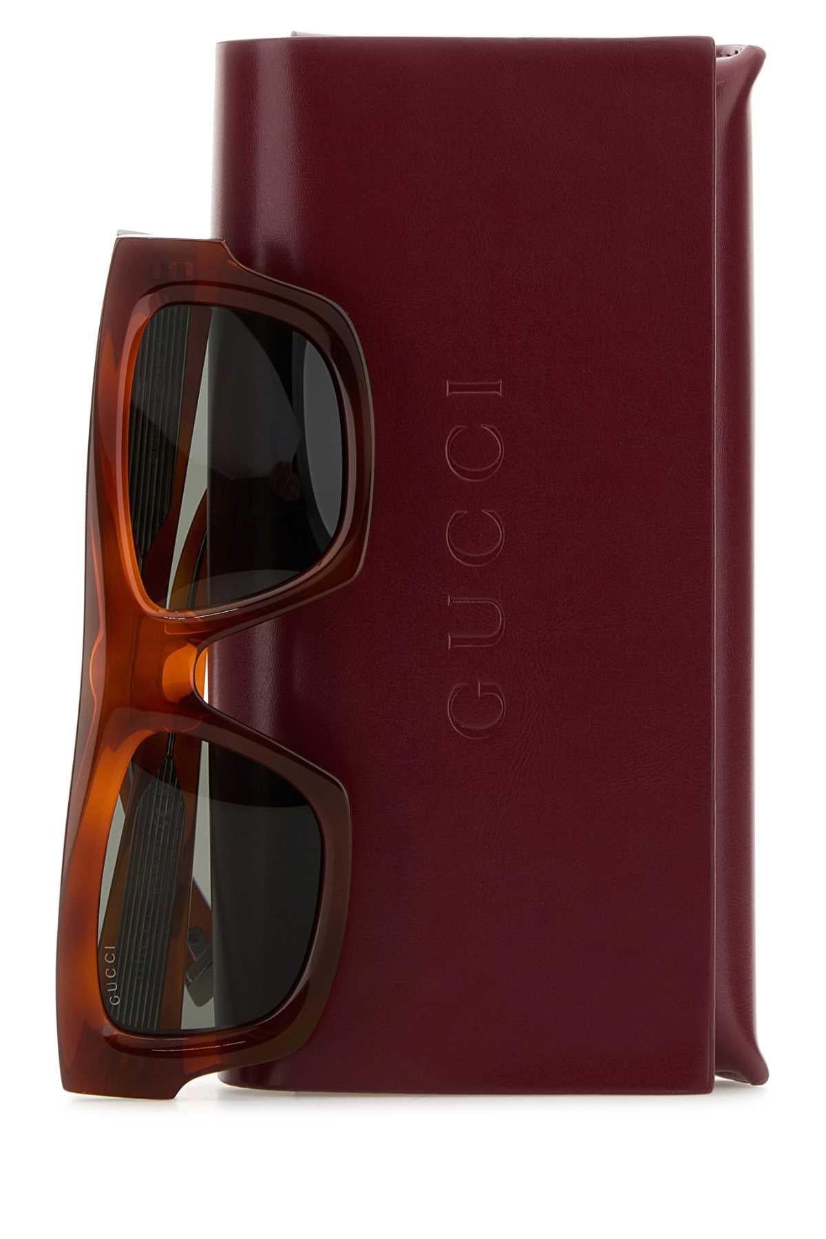 GUCCI Black Acetate Square Sunglasses for Men