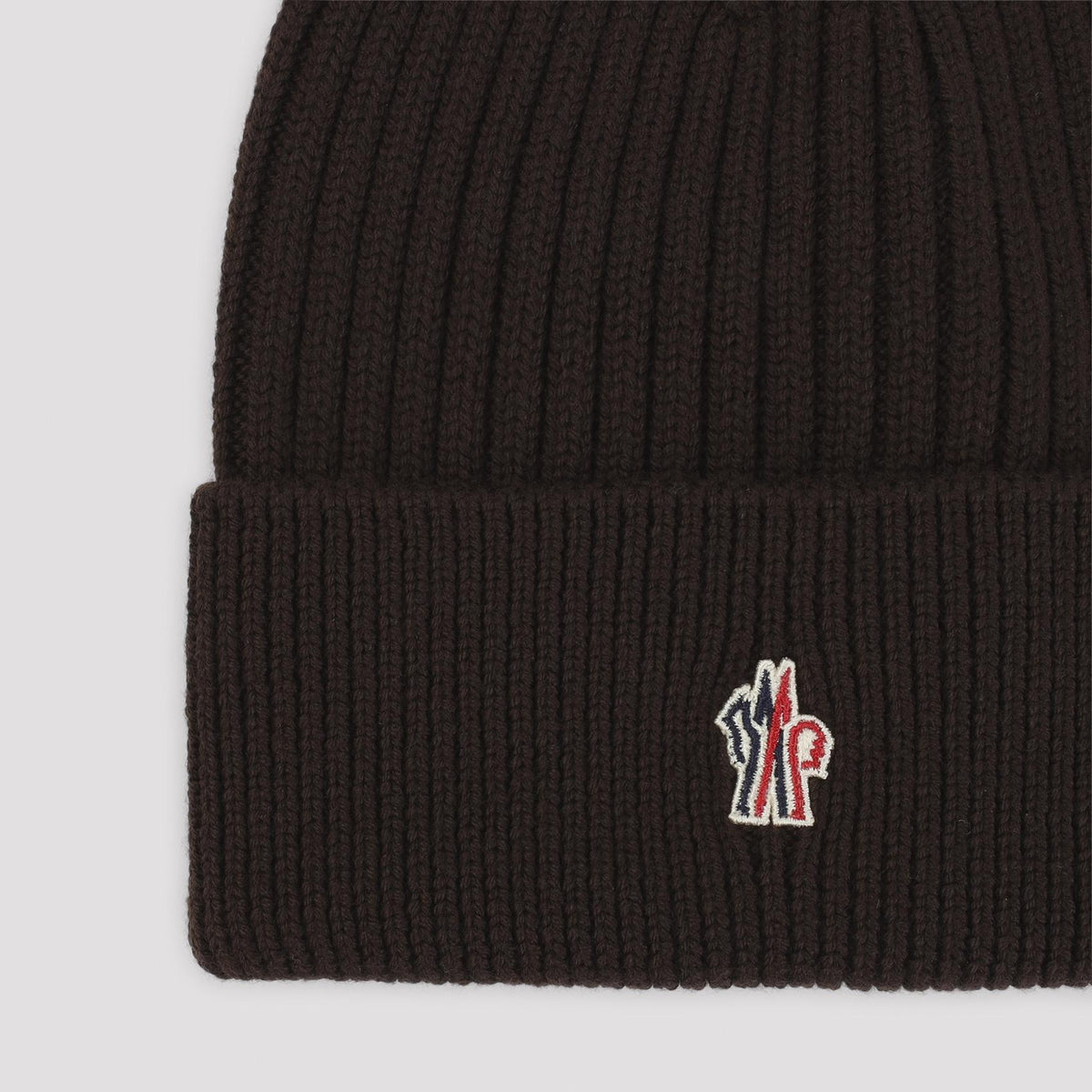 Moncler Wool Rib Knit Beanie Hat Black Men’s