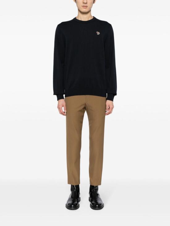 Paul Smith Zebra Logo Crewneck Sweater for Men M2R503XZM2185849 NAVY DOM