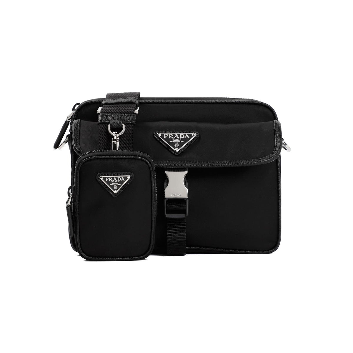 PRADA Black Leather Crossbody Bag