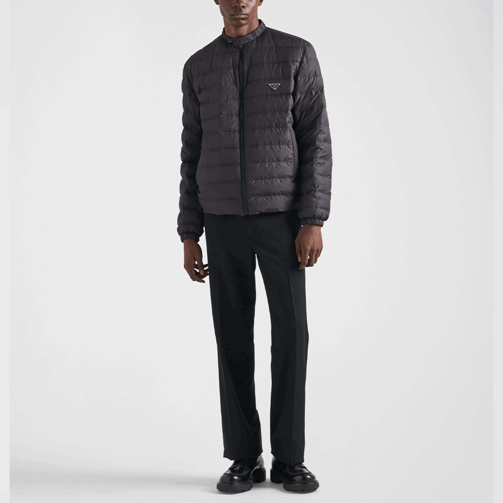 PRADA Men’s Short Down Puffer Jacket with Triangle Logo SGC699 1WQ9 F042
