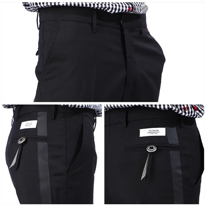 The Editor Taped Slim Dress Pants Black