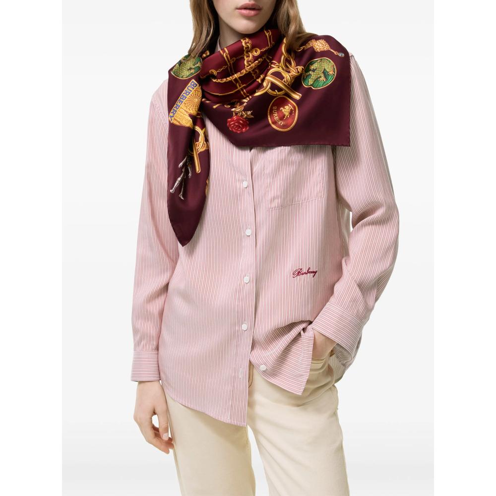 BURBERRY Beige Check Silk Scarf