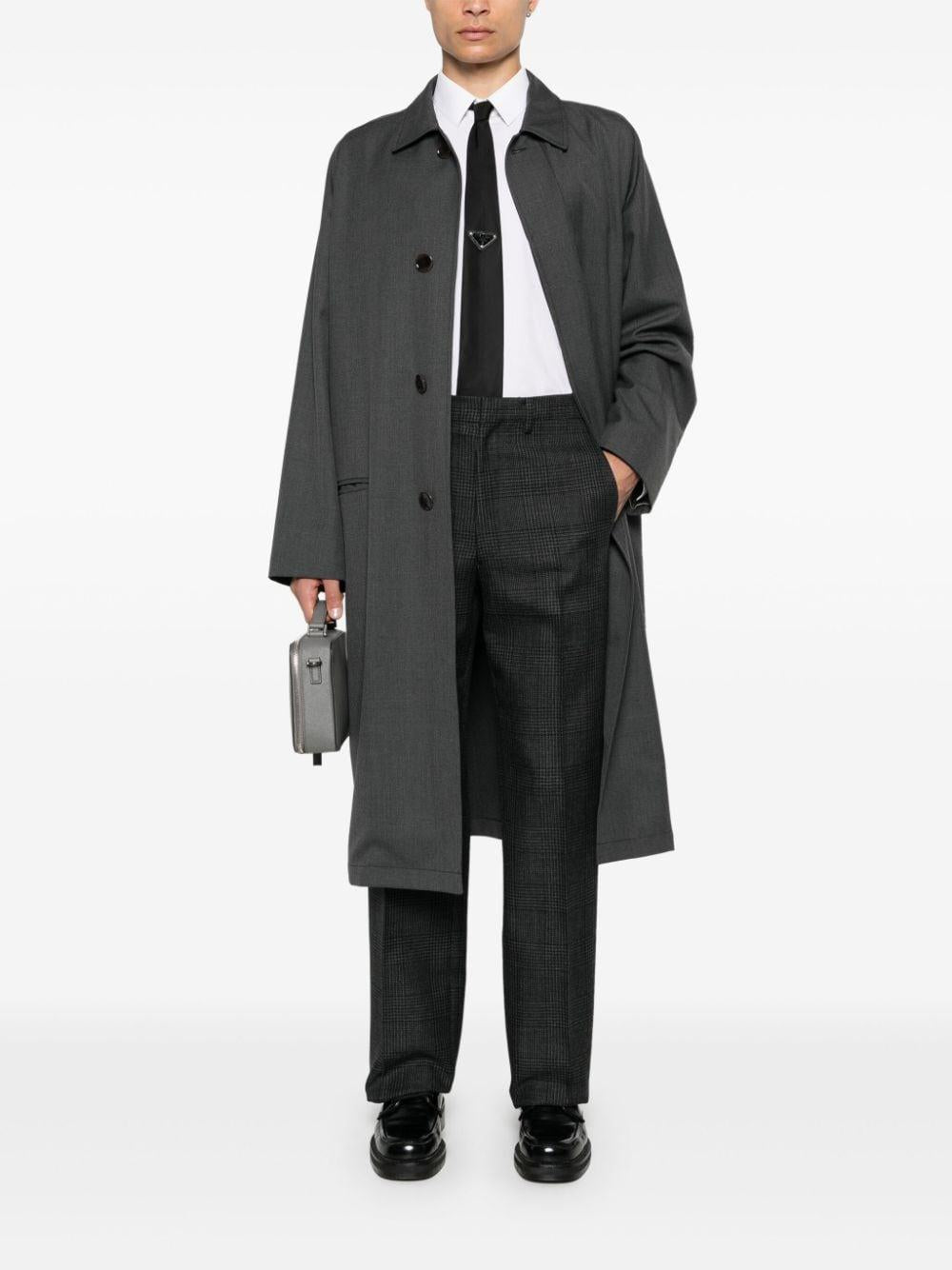 PRADA Black Wool Tailored Suit Trousers
