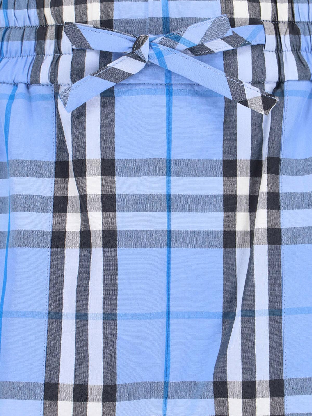 BURBERRY Beige Check Cotton Shorts