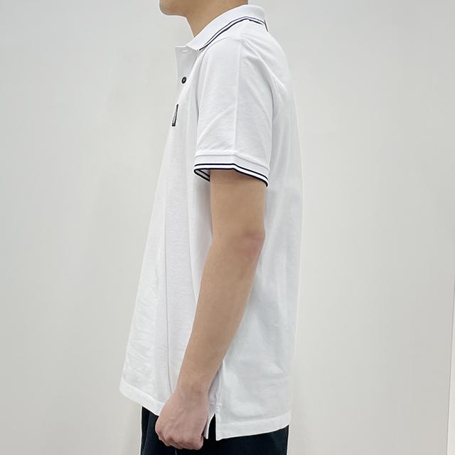 STONE ISLAND Compass Logo Stretch Pique Short-Sleeve Polo T-Shirt White