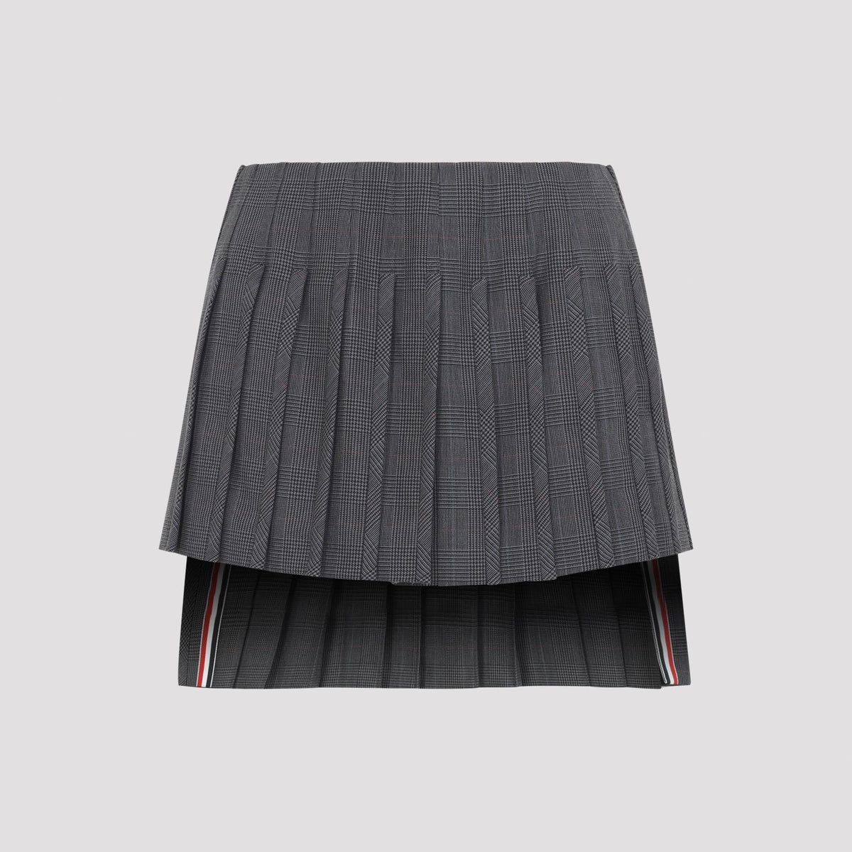 THOM BROWNE Gray Wool Mini Skirt