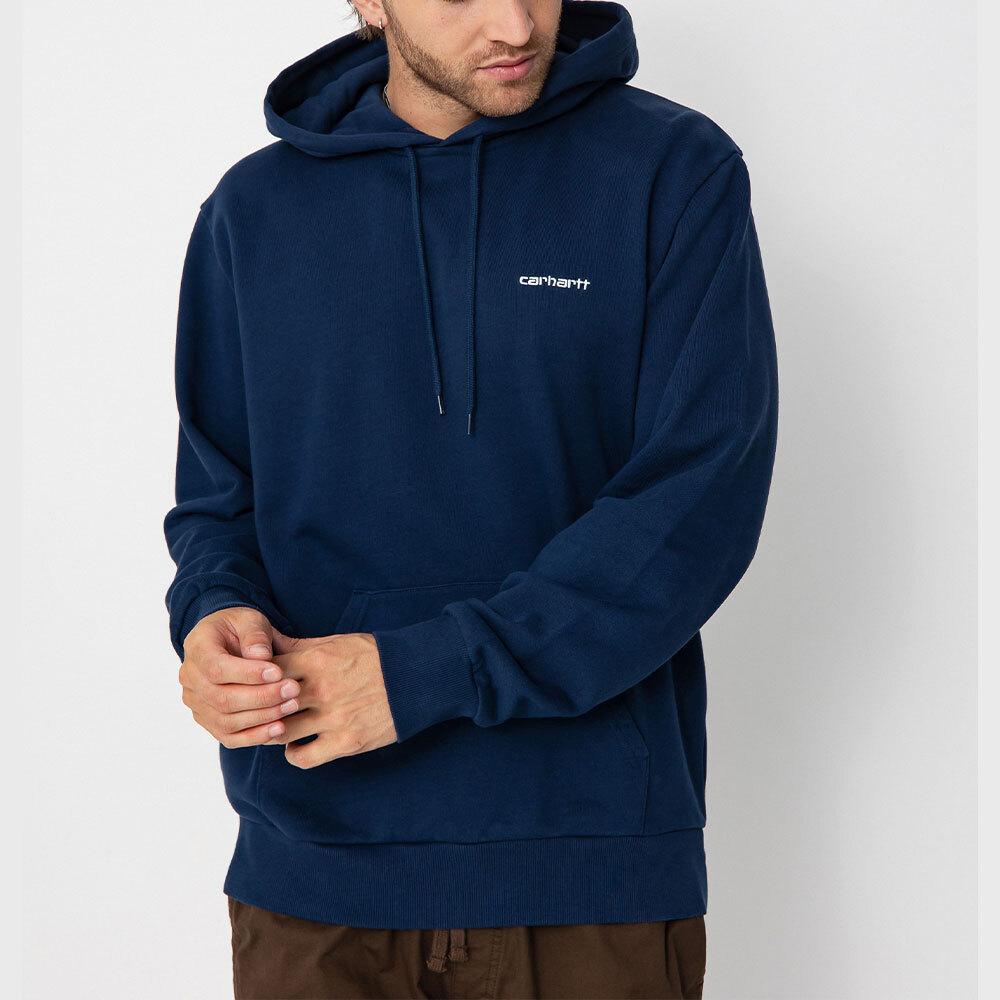CARHARTT WIP Script Logo Fleece Hoodie Men’s Black I035392 3CCXX