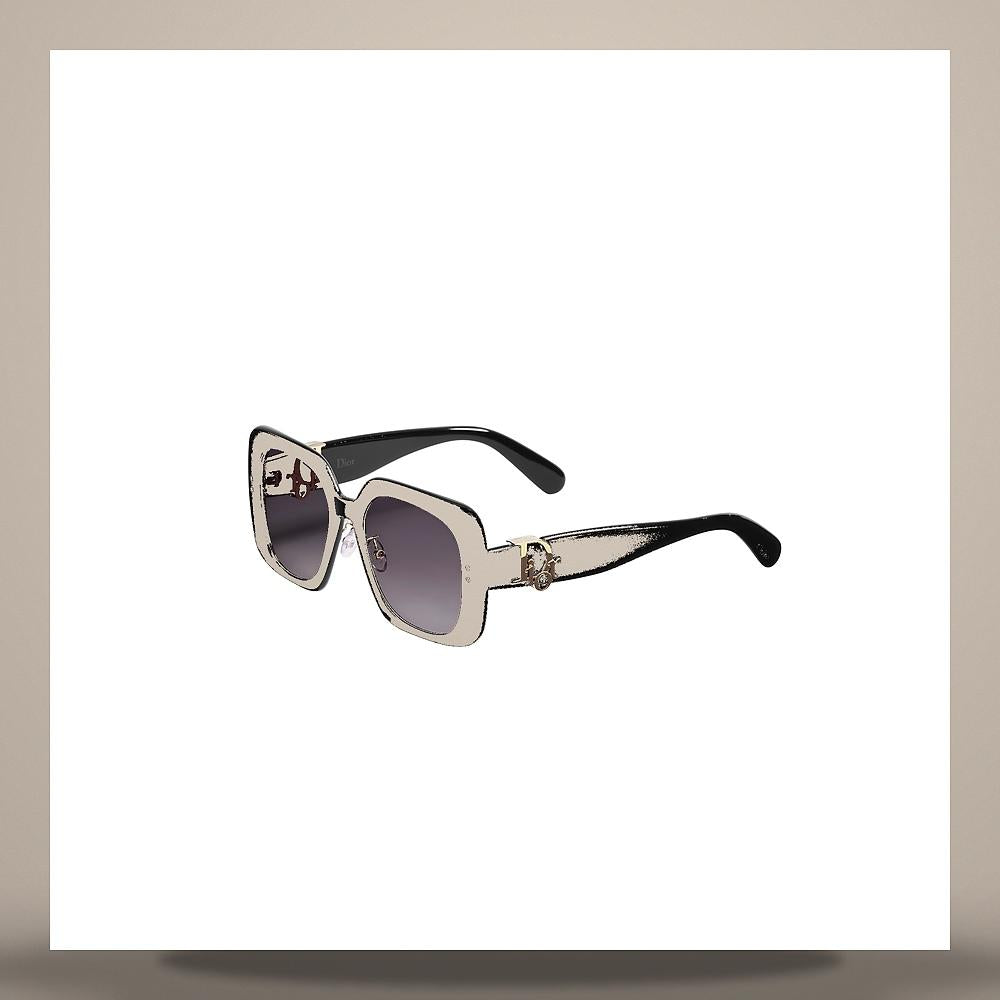 DIOR Glossy Black Oblique S1F Square Sunglasses for Men DBLQS1FXR10A1